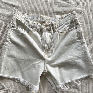 THE GREAT. Cream Jean Shorts